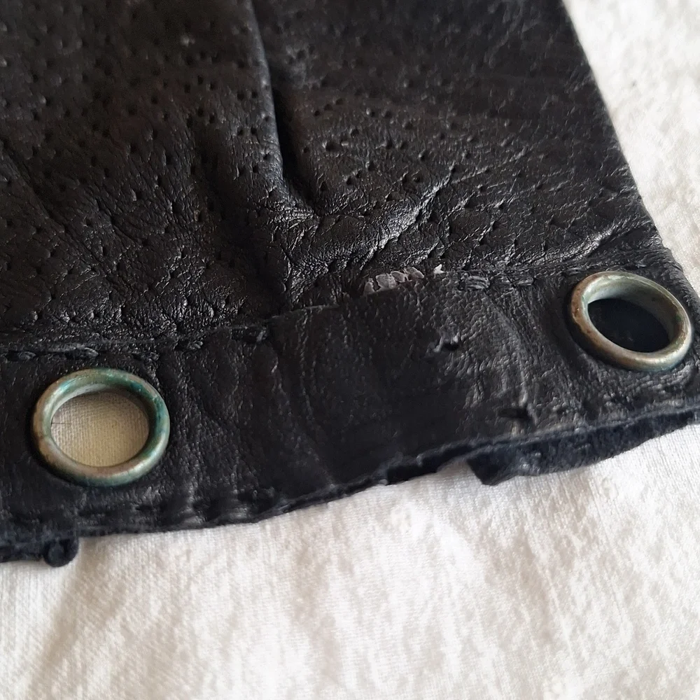 Vintage Leather Driving Gloves - Black